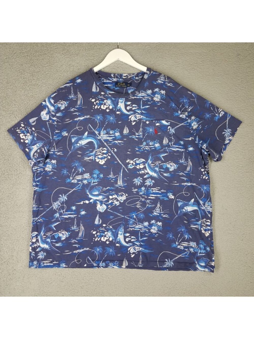 Polo Ralph Lauren T-Shirt Men's 3XB Big Hawaiian Swordfish Island Travel Casual